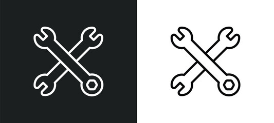 repair wrenches outline icon in white and black colors. repair wrenches flat vector icon from mechanicons collection for web, mobile apps and ui.