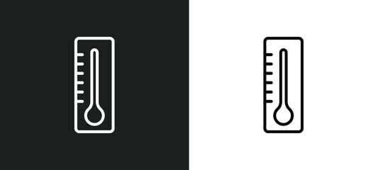 thermometer fahrenheit and celsius outline icon in white and black colors. thermometer fahrenheit and celsius flat vector icon from measurement collection for web, mobile apps ui.