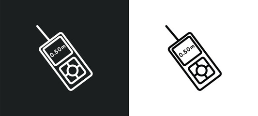 laser meter outline icon in white and black colors. laser meter flat vector icon from measurement collection for web, mobile apps and ui.