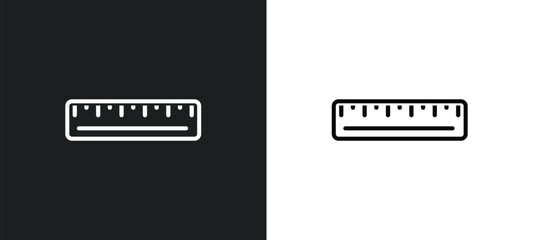 scale measurement outline icon in white and black colors. scale measurement flat vector icon from measurement collection for web, mobile apps and ui.