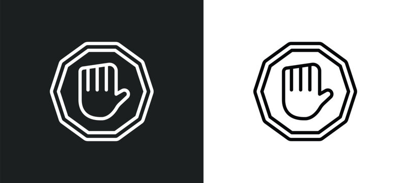 ad blocker outline icon in white and black colors. ad blocker flat vector icon from marketing collection for web, mobile apps and ui.