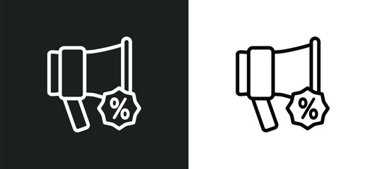 offer outline icon in white and black colors. offer flat vector icon from marketing collection for web, mobile apps and ui.