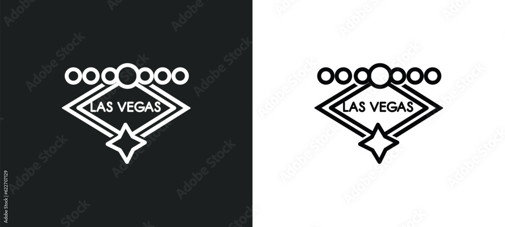 Wall mural las vegas outline icon in white and black colors. las vegas flat vector icon from maps and flags col