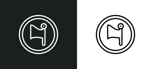 flag outline icon in white and black colors. flag flat vector icon from maps and flags collection for web, mobile apps and ui.