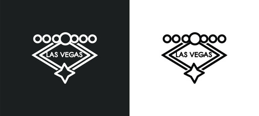 las vegas outline icon in white and black colors. las vegas flat vector icon from maps and flags collection for web, mobile apps and ui.