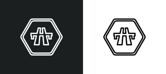 flyover bridge outline icon in white and black colors. flyover bridge flat vector icon from maps and flags collection for web, mobile apps and ui.