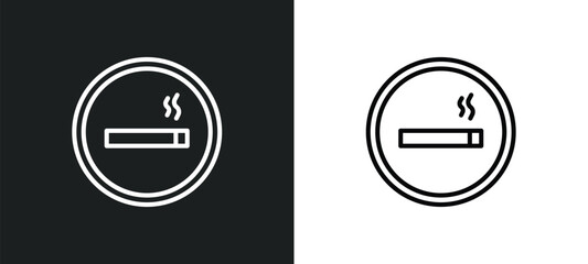 smoke zone outline icon in white and black colors. smoke zone flat vector icon from maps and flags collection for web, mobile apps and ui.