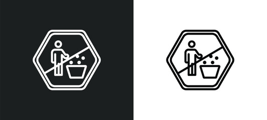 no littering outline icon in white and black colors. no littering flat vector icon from maps and flags collection for web, mobile apps and ui.