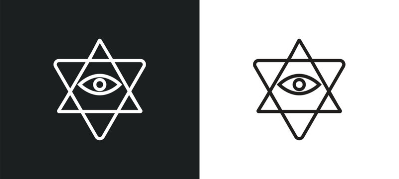 esoteric outline icon in white and black colors. esoteric flat vector icon from magic collection for web, mobile apps and ui.