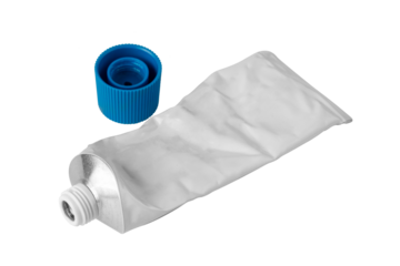 White tube isolated on white background.