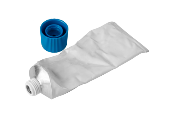 White tube isolated on white background.