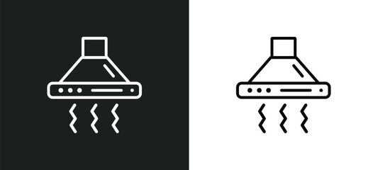 extractor hood outline icon in white and black colors. extractor hood flat vector icon from kitchen collection for web, mobile apps and ui.