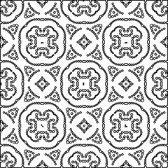 Texture with figures from lines. Black and white pattern for web page, textures, card, poster, fabric, textile. Monochrome graphic repeating design.