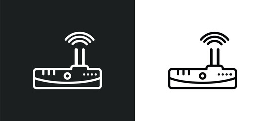 wireless router outline icon in white and black colors. wireless router flat vector icon from networking collection for web, mobile apps and ui.