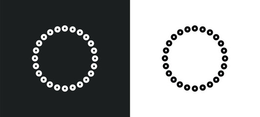 pearl necklace outline icon in white and black colors. pearl necklace flat vector icon from jewelry collection for web, mobile apps and ui. - obrazy, fototapety, plakaty