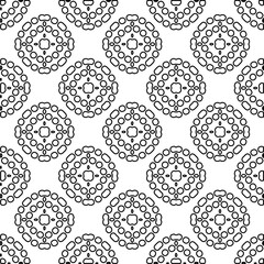 Texture with figures from lines. Black and white pattern for web page, textures, card, poster, fabric, textile. Monochrome graphic repeating design.