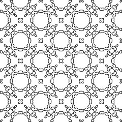 Texture with figures from lines. Black and white pattern for web page, textures, card, poster, fabric, textile. Monochrome graphic repeating design.