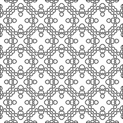 Texture with figures from lines. Black and white pattern for web page, textures, card, poster, fabric, textile. Monochrome graphic repeating design.