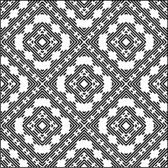 Texture with figures from lines. Black and white pattern for web page, textures, card, poster, fabric, textile. Monochrome graphic repeating design.