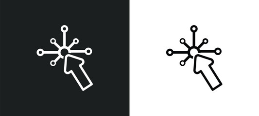 interactive outline icon in white and black colors. interactive flat vector icon from internet security collection for web, mobile apps and ui.