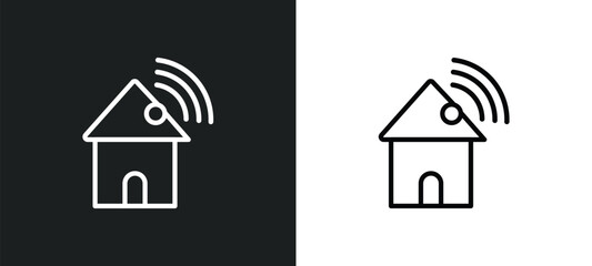 home network outline icon in white and black colors. home network flat vector icon from networking collection for web, mobile apps and ui.