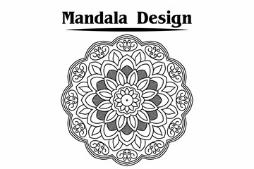 Vector boho mandala in green and pink colors