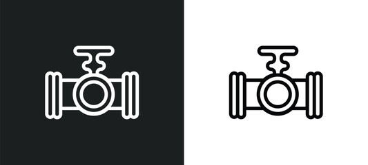 valve outline icon in white and black colors. valve flat vector icon from industry collection for web, mobile apps and ui.