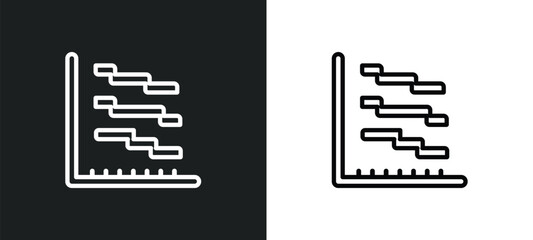 gantt outline icon in white and black colors. gantt flat vector icon from industry collection for web, mobile apps and ui.