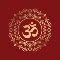 Mandala with Om Hindu Indian Symbol