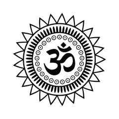 Om Hindu Symbol with Mandala