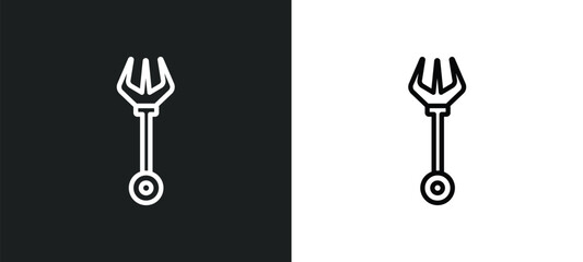 trisul outline icon in white and black colors. trisul flat vector icon from india collection for web, mobile apps and ui.