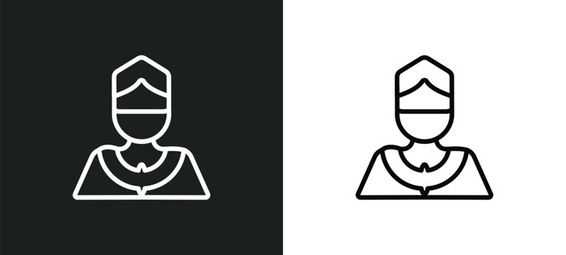 chandra outline icon in white and black colors. chandra flat vector icon from india collection for web, mobile apps and ui.