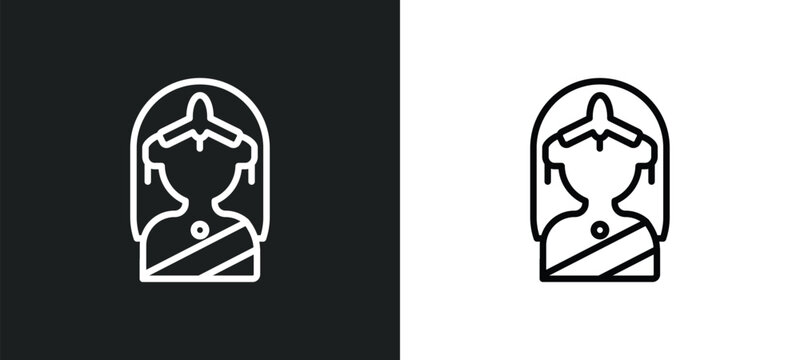 gtic outline icon in white and black colors. gtic flat vector icon from india collection for web, mobile apps and ui.