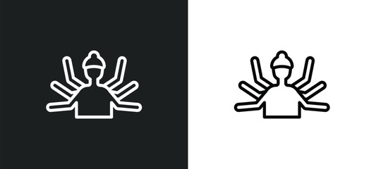 Fototapeta premium indian goddess outline icon in white and black colors. indian goddess flat vector icon from india collection for web, mobile apps and ui.