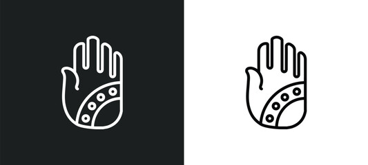 Obraz premium indian vase outline icon in white and black colors. indian vase flat vector icon from india collection for web, mobile apps and ui.