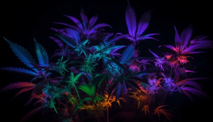 Obraz na płótnie Canvas Colorful marijuana, generative ai