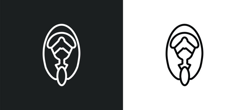 chandra outline icon in white and black colors. chandra flat vector icon from india collection for web, mobile apps and ui.