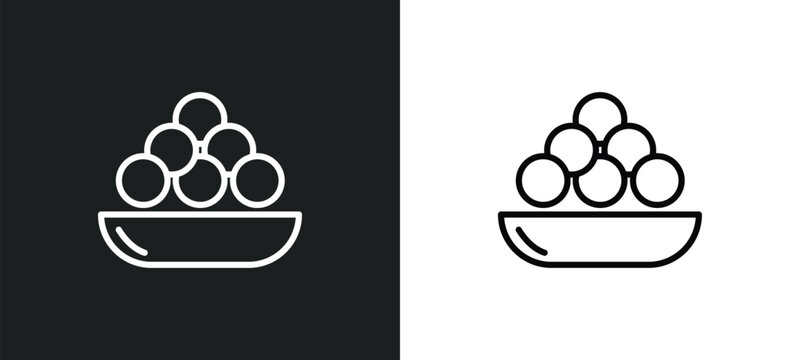 indian sweets outline icon in white and black colors. indian sweets flat vector icon from india collection for web, mobile apps and ui.