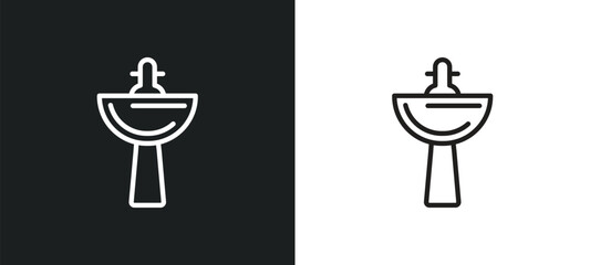 washbowl outline icon in white and black colors. washbowl flat vector icon from hygiene collection for web, mobile apps and ui.