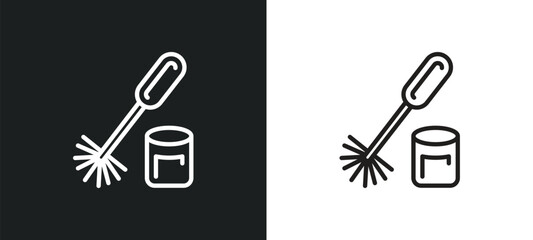 toilet brush outline icon in white and black colors. toilet brush flat vector icon from hygiene collection for web, mobile apps and ui.