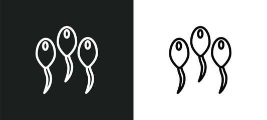 sperms outline icon in white and black colors. sperms flat vector icon from human body parts collection for web, mobile apps and ui.