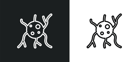 neuron outline icon in white and black colors. neuron flat vector icon from human body parts collection for web, mobile apps and ui.