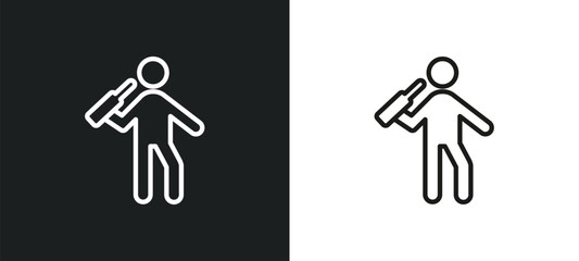 out outline icon in white and black colors. out flat vector icon from humans collection for web, mobile apps and ui.