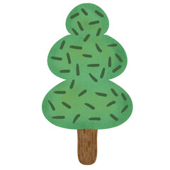 Tree, hand drawing on transparent backgound. Printable with high quality.