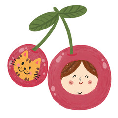 child with cherry