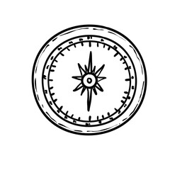Compass with hand draw on transparent backgound.  High quality for printting.