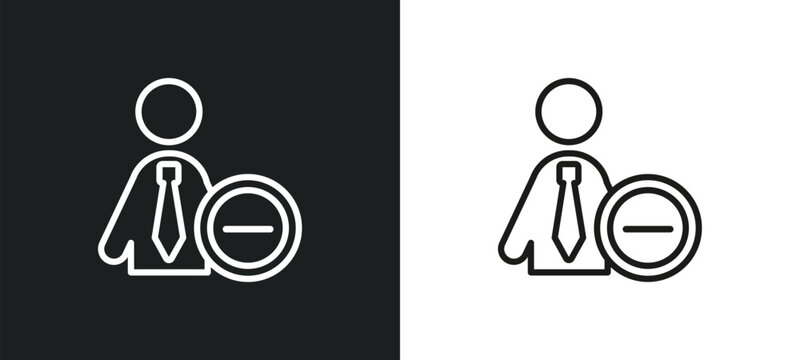 attrition outline icon in white and black colors. attrition flat vector icon from human resources collection for web, mobile apps and ui.