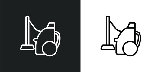 vacuum cleaner outline icon in white and black colors. vacuum cleaner flat vector icon from hotel collection for web, mobile apps and ui.