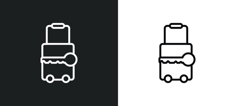 left-luggage outline icon in white and black colors. left-luggage flat vector icon from hotel and restaurant collection for web, mobile apps and ui.