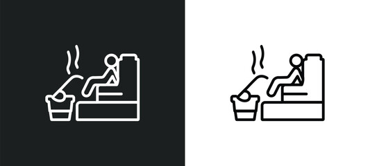 sauna outline icon in white and black colors. sauna flat vector icon from hotel collection for web, mobile apps and ui.
